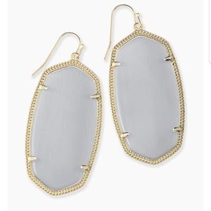 Kendra Scott Danielle earrings in grey with gold plate over brass